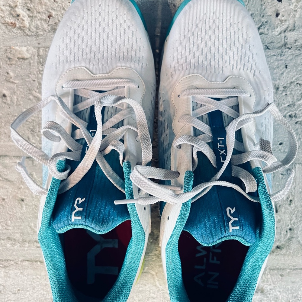TYR Teal and White Athletic Shoes